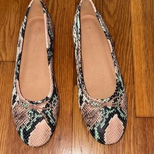 Madewell The Adelle Snakeskin Embossed
Leather Ballet Flats Size7.5